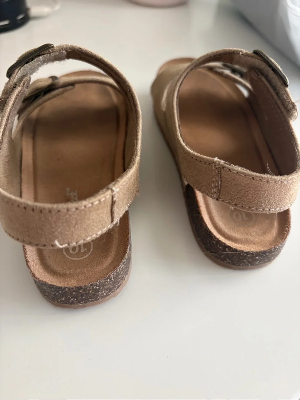 Toddler Girls Tan Buckle Strap Sandals